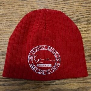 Karl Kani Red Embroidered Crest Beanie Vintage Early 2000s- Y2K-Streetwear